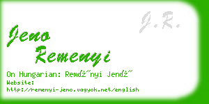 jeno remenyi business card